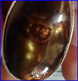 MAGNIFICENT HUGE VINTAGE KABANA NATURAL FIRE AGATE STERLING SILVER RING Sz 12.5