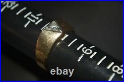 MCM Vintage SOLID 10k GOLD Asymmetrical DIAMOND Signed DAHLIA Sz. 10 MENS RING
