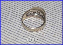 Mans Estate. 5ct Diamond Ring 9g Solid 14k Gold 80s Vintage Mens Sz. 9.25