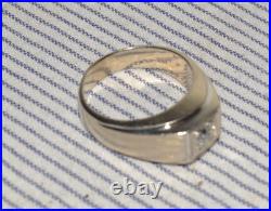 Mans Estate. 5ct Diamond Ring 9g Solid 14k Gold 80s Vintage Mens Sz. 9.25