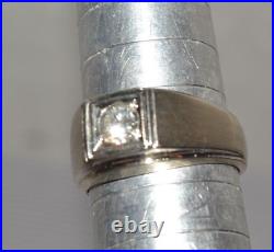 Mans Estate. 5ct Diamond Ring 9g Solid 14k Gold 80s Vintage Mens Sz. 9.25