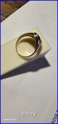 Masonic 10k Yellow Gold -Blue Lodge Men's Master Mason Ring 5.2g