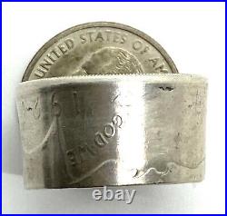 Men Heavy Half Dollar 1926 Coin Sterling Silver 925 Ring Vintage Size 10 Band