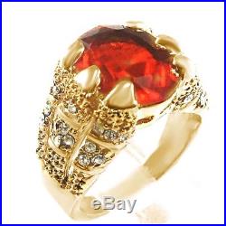 Men's 10KT Yellow Gold Over 15ct Huge Ruby Ring Size 9/10/11 Jewellery Vintage