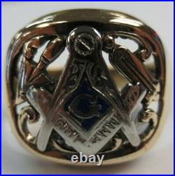 Men's 10K Gold Vintage Masonic Ring God Compass