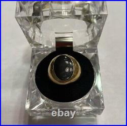 Men's 14k Gold Black Stone Ring Size 8 Vintage