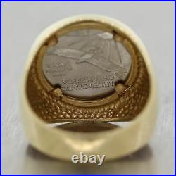 Men's 1998 Vintage Estate 14k Yellow Gold 1/10th oz Platinum Eagle Coin Ring