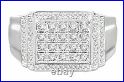 Men's 1.70CT Round Cut Diamond Engagement Wedding Ring 925 Silver