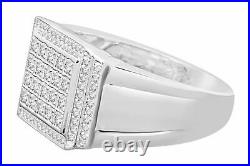 Men's 1.70CT Round Cut Diamond Engagement Wedding Ring 925 Silver