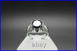 Men's 2CT Simulated Diamond Wedding Engagement Buttercup Ring925 Silver Silver