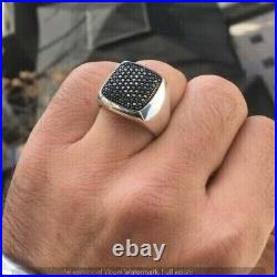 Men's 2Ct Round Cut Lab Created Diamond Wedding Pinky Ring 14K White Gold Plated