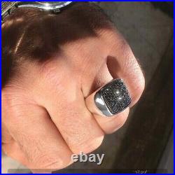 Men's 2Ct Round Cut Lab Created Diamond Wedding Pinky Ring 14K White Gold Plated