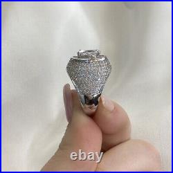 Men's 2Ct Round Lab Created Diamond Anniversary Pinky Ring 14K White Gold Plated