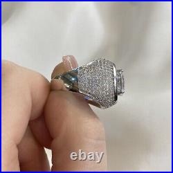Men's 2Ct Round Lab Created Diamond Anniversary Pinky Ring 14K White Gold Plated