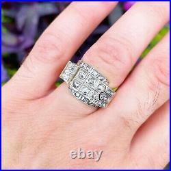 Men's 4Ct Round Cut Lab Created Diamond Wedding Vintage Ring 925 Sterling Silver