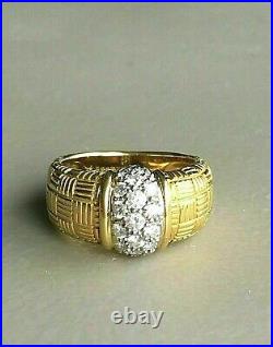 Men's 4. Ct Round Lab Created Diamond Vintage Cluster Ring 14K Yellow Gold Plated