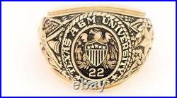 Men's Aggie Ring University Ring Engagement Ring 14k Yellow Two tone Finish