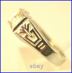 Men's Antique Art Deco 18k White Gold. 37 Carat Diamond Ring Size 11