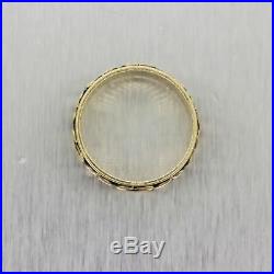 Men's Antique Victorian 14k Yellow Gold Engraved Band Ring