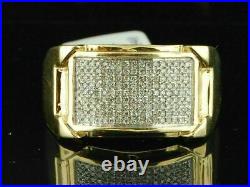 Men's Cubic Zirconia Pinky Ring Designer Engagement Band Yellow Gold Plated