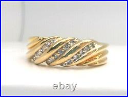 Men's Engagement Pinky Ring Vintage 14k Yellow Gold Plated Real Moissanite Band