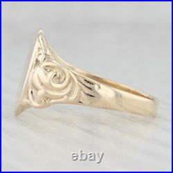 Men's Engravable Signet Ring 10k Yellow Gold Size 11-11.25 Vintage Ornate