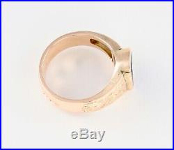 Men's Gents Vintage 14Ct 14K Gold & Sapphire Signet Ring