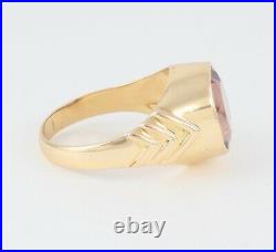 Men's Gents Vintage 18Ct 18K Gold And Amethyst Signet Ring