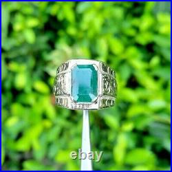 Men's Natural Emerald Ring Emerald Cut Real Zamurd Ring Real Columbian Emerald