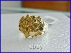 Men's Nugget Ring Vintage 10K Yellow Gold