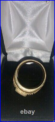Men's ONYX Ring with Diamonds in 14K Gold. VINTAGE. RETRO. Free Shipping