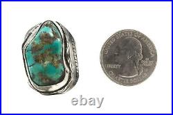 Men's Old Pawn Vintage Navajo Sterling Silver Turquoise Heavy Ring Size13 #M11