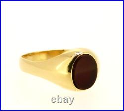 Men's Ring Vintage Years' 60 IN Gold Solid 18K With Carnelian Made in Italy
