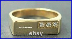 Men's Simulated Round Diamond Vintage Pinky Ring 0.50 Ct Gold Plated 925 Silver