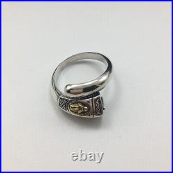 Men's Solid 925 Sterling Silver Portrait Pray Adjustable Vintage Style Ring