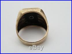 Men's Vintage 10K Yellow Gold Diamond Black Onyx Ring 9.3 Grams Size 11