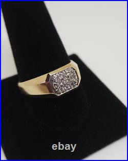 Men's Vintage 10k Yellow Gold Natural Diamond Ring Size 13.25.40 carats