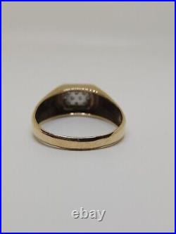 Men's Vintage 10k Yellow Gold Natural Diamond Ring Size 13.25.40 carats