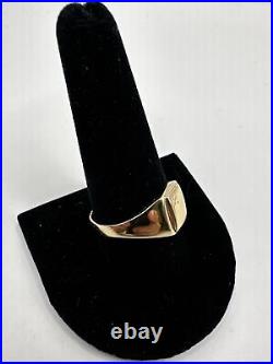 Men's Vintage 14K Gold Signet Ring Size 11.5 Engravable Monogram 3.8 Grams