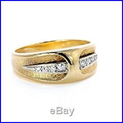 Men's Vintage 14k Yellow Gold Diamond Wedding Band R0074 FREE SHIPPING