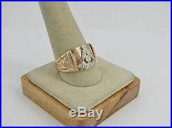 Men's Vintage 14k Yellow Gold Masonic Ring Size 10.5 9.56 Grams