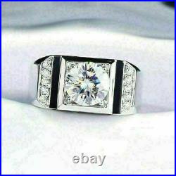 Men's Vintage 1.15 Ct Round Cut Simulated Diamond Pinky Wedding Ring925 Silver