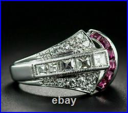 Men's Vintage Engagement Expensive Ring 14K White Gold 1.84 Ct Simulated Diamond