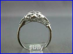 Men's Vintage Engagement Filigree Ring 14K White Gold 1.95 Ct Simulated Diamond