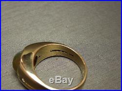 Men's Vintage Estate C1960 Gypsy 14K Gold Golden Cats Eye Chrysoberyl Ring