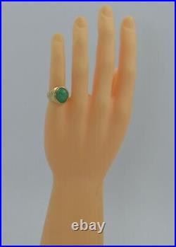 Men's Vintage Jade Ring 18K YG High Dome Circa 1950 Size 7.5