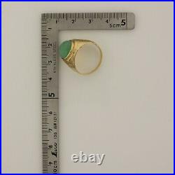 Men's Vintage Jade Ring 18K YG High Dome Circa 1950 Size 7.5