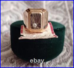 Men's Vintage Original Soviet Rose Gold Ring 14K USSR, Solid Gold
