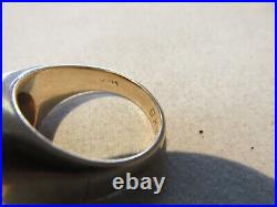 Men's Vintage Signet Ring Letter M Heavy 14k Solid Gold Signed Mariano in Shank