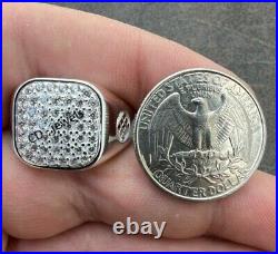 Men's Vintage Statement Charm Pinky Ring 2ct D/VVS Genuine Moissanite 925 Silver